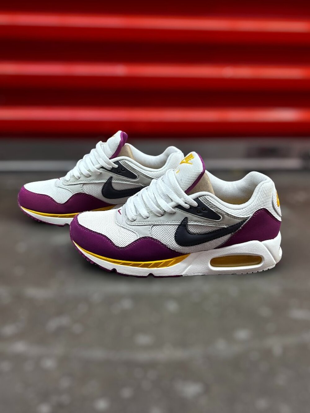 Nike Air Max Correlate sneakers size 9.5 white purple yellow retro runners